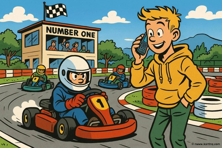 Course de karting avec pilote numéro un