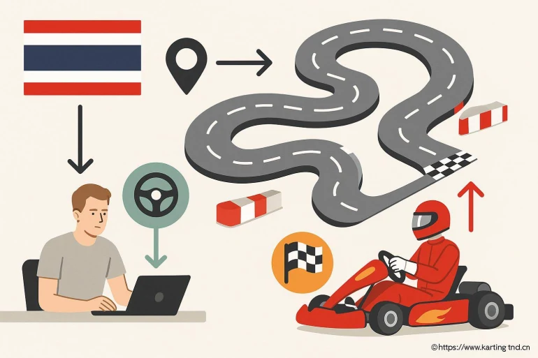 Illustration apprentissage karting en ligne Thailande