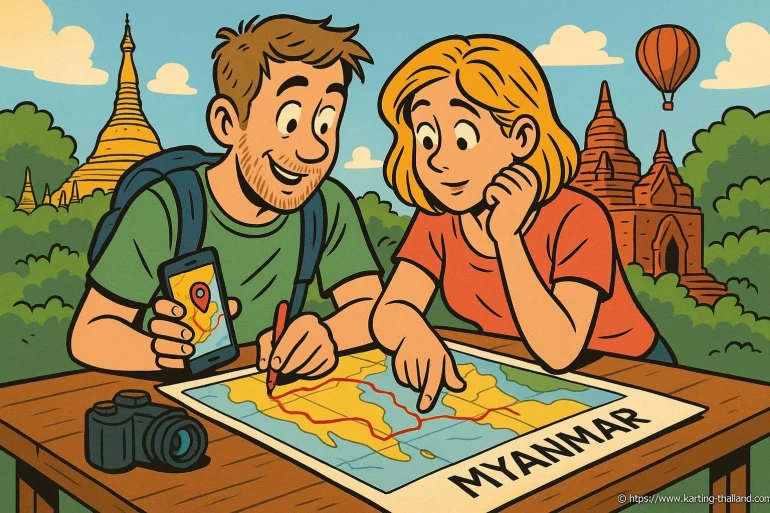 Couple planifiant voyage Myanmar
